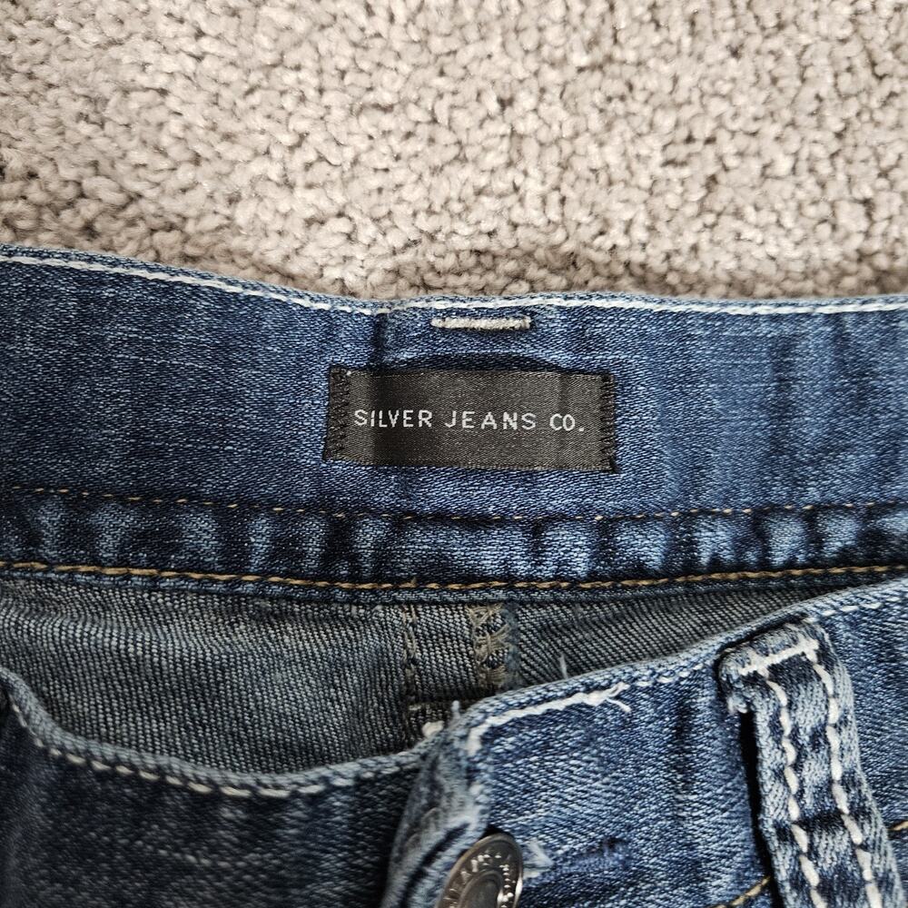 Silver Jeans Men's 36X32 Blue Zac Relaxed Straight Casual Denim Modern Western - Picture 6 of 11